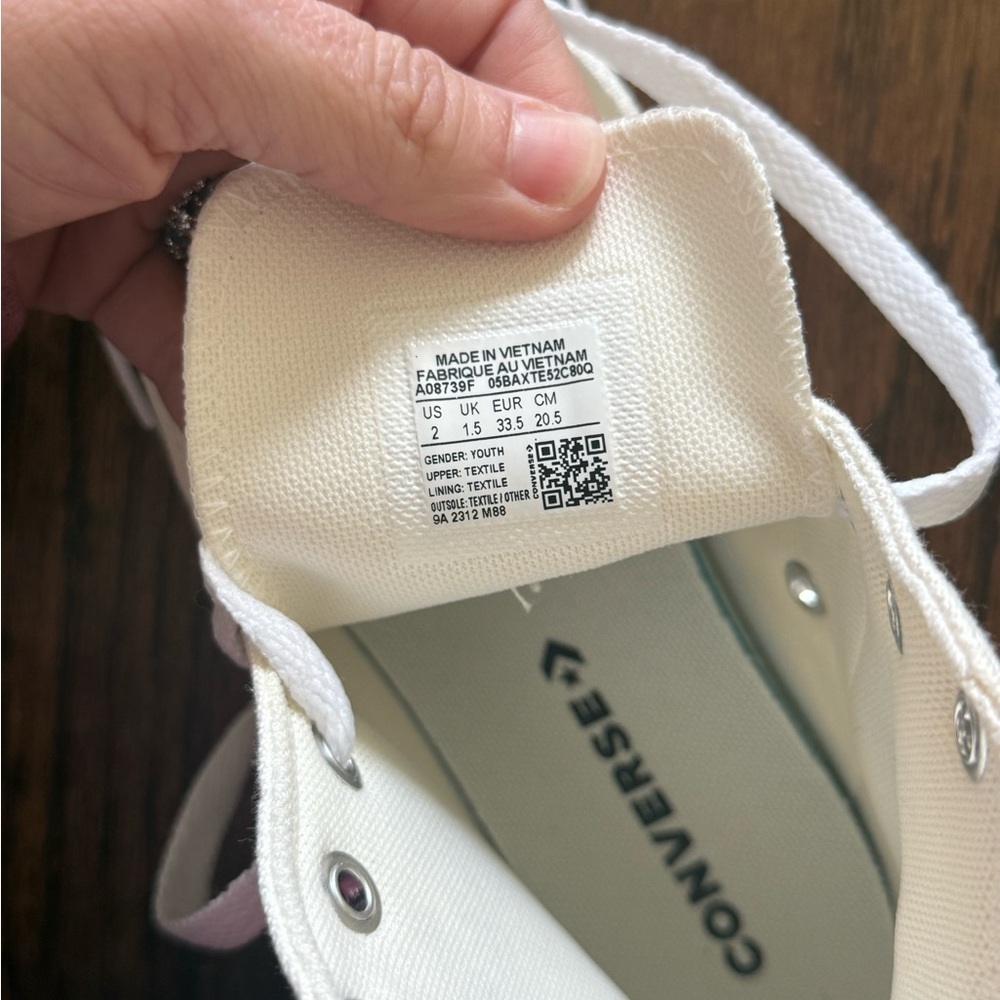 Converse Kids Cream High-Top Sneakers with Butterfly Design - Picture 5 of 5